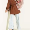 Cuff Elastic Lace Detail Shirt Brown groothandel shirt view 2 - Hicabistan Turkije fabriek