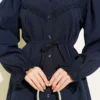 Cuff Elastic Lace Detail Shirt Navy Blue Großhandel shirt view 4 - Hicabistan Türkei Fabrik