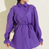 Cuff Elastic Lace Detail Shirt Purple al por mayor shirt - Hicabistan fábrica Turquía