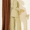 Ankle Pleated Floral Brooch Blazer Set groothandel clothing set view 3 - Hicabistan Turkije fabriek