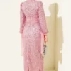 Ankle Tulle Laced Sequin Evening Dress Pink wholesale dress view 3 - Hicabistan Turkey factory