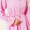 Ankle Length Brit Button-Up Shirt Pink al por mayor shirt view 4 - Hicabistan fábrica Turquía