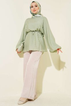 منظر بديل لـ Crew Neck Drawstring Tunic