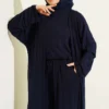 Oversized Three-Piece Set Navy Blue wholesale clothing set view 2 - Hicabistan Turkey factory
