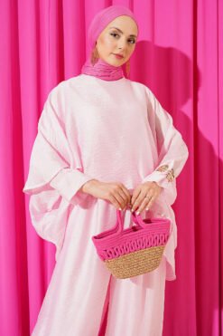 Alternative view of Bicycle Neck Harem Pants Set Pink