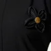 Dress with Floral Accessory and Piping Detail Black wholesale dress view 4 - Hicabistan Turkey factory