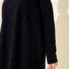 Turtleneck Ribbed Cashmere Tunic Navy Blue en gros tunic view 4 - Hicabistan usine Turquie