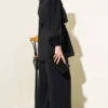 Bolero Detailed Bel Tulle Two-Piece Set Black all'ingrosso clothing set view 3 - Hicabistan fabbrica Turchia