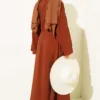 Bolero Detailed Dress with Gold Accessories Tan en gros dress view 3 - Hicabistan usine Turquie