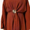 Bolero Detailed Dress with Gold Accessories Tan en gros dress view 4 - Hicabistan usine Turquie