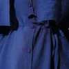 Bolero Detailed Tie Belt Tencel Shirt Navy Blue groothandel shirt view 4 - Hicabistan Turkije fabriek