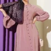Buttoned Belted Dress