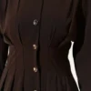 Button-Up Waist Tie Dress Brown en gros dress view 4 - Hicabistan usine Turquie