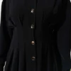 Button-Up Waist Tie Dress Black بالجملة dress view 4 - Hicabistan مصنع تركيا