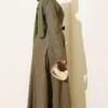 Buttoned Belted Denim Dress Khaki wholesale dress view 3 - Hicabistan Turkey factory
