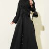 Buttoned Corset Detailed Dress Black