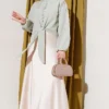 Brit Buttoned Tied Short Shirt Mint all'ingrosso shirt view 2 - Hicabistan fabbrica Turchia