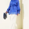 Button Detail Rose Embellished Evening Shirt بالجملة shirt view 2 - Hicabistan مصنع تركيا