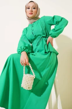 Alternative view of Buttoned Twin Skirt Set Green