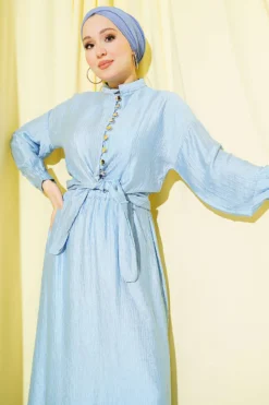 Alternative view of Brit Buttoned Cord Tied Skirt Set Baby Blue