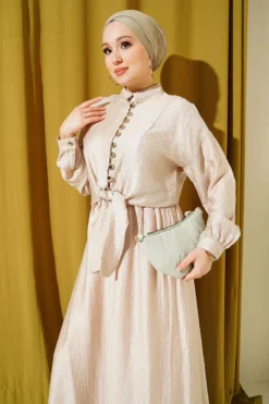 Alternative view of Brit Buttoned Cord Tied Skirt Set Beige