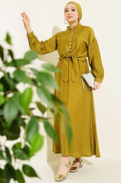 Brit Buttoned Cord Tied Skirt Set