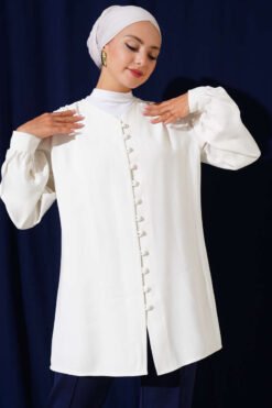 Brit Buttoned Tencel Shirt White