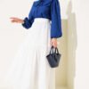 Pearl Detailed Skirt White groothandel skirt view 2 - Hicabistan Turkije fabriek