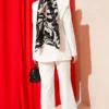Blazer Jacket with Pocket Two-Piece Set White en gros clothing set view 3 - Hicabistan usine Turquie