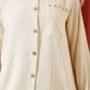 Pocket Stone Striped Shirt Beige wholesale shirt view 4 - Hicabistan Turkey factory