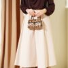 Pocketed Elastic Waist Straight Skirt Beige groothandel skirt - Hicabistan Turkije fabriek
