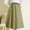 Pocketed Elastic Waist Straight Skirt groothandel skirt - Hicabistan Turkije fabriek