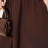 Pocketed Elastic Waist Straight Skirt Brown al por mayor skirt view 4 - Hicabistan fábrica Turquía