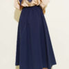 Pocketed Elastic Waist Straight Skirt Navy Blue groothandel skirt view 3 - Hicabistan Turkije fabriek