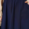 Pocketed Elastic Waist Straight Skirt Navy Blue groothandel skirt view 4 - Hicabistan Turkije fabriek