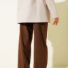 Pocket Wide Leg Trousers Brown all'ingrosso pants view 3 - Hicabistan fabbrica Turchia