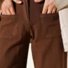 Pocket Wide Leg Trousers Brown all'ingrosso pants view 4 - Hicabistan fabbrica Turchia