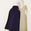 Pocketed Flared Elastic Waist Skirt Navy Blue بالجملة skirt view 2 - Hicabistan مصنع تركيا