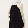Pocketed Flared Elastic Waist Skirt Black بالجملة skirt view 2 - Hicabistan مصنع تركيا