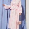 Floral Embroidered Ruffled Skirt Set Pink