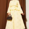 Floral Embroidered Ruffled Skirt Set Yellow