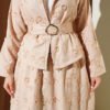 Floral Embroidered Belted Skirt Set all'ingrosso clothing set view 4 - Hicabistan fabbrica Turchia