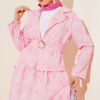 Ruffled Collar Skirt Set Pink wholesale clothing set view 5 - Hicabistan Turkey factory