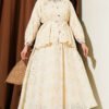 Floral Embroidered Two-Piece Set Beige