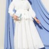 Floral Embroidered Two-Piece Set Ecru