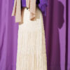 Floral Embroidered Pleated Chiffon Skirt Beige wholesale skirt view 3 - Hicabistan Turkey factory