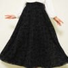 Flower Tulle Flared Skirt Black all'ingrosso skirt - Hicabistan fabbrica Turchia
