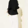 Floral Belted Shirt Black wholesale shirt view 3 - Hicabistan Turkey factory