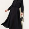 Two-Pocket Zippered Skirt Set Black
