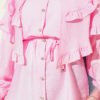 Double Ruffled Sailor Collar Shirt Pink wholesale shirt view 4 - Hicabistan Turkey factory